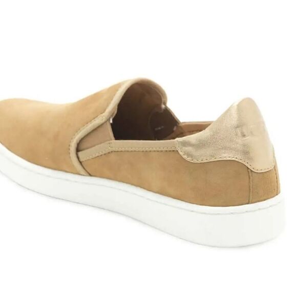 UGG Cas Slip-On Suede Leather Loafers Tan Gold Metallic 8 - Picture 2 of 12